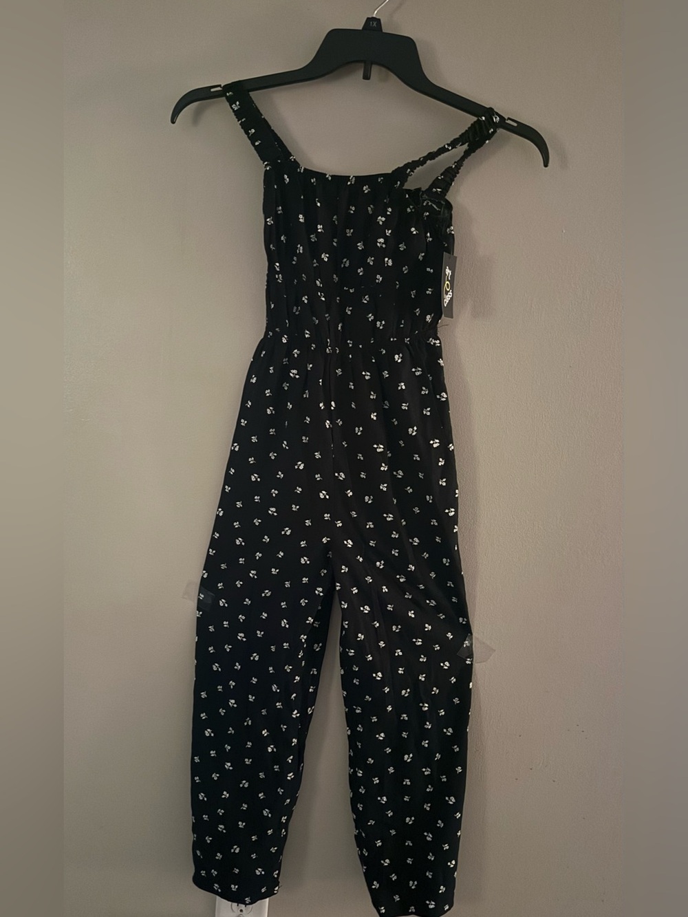 Art Class Girls Floral Romper (Size. 8) B&W -Stretch Waist